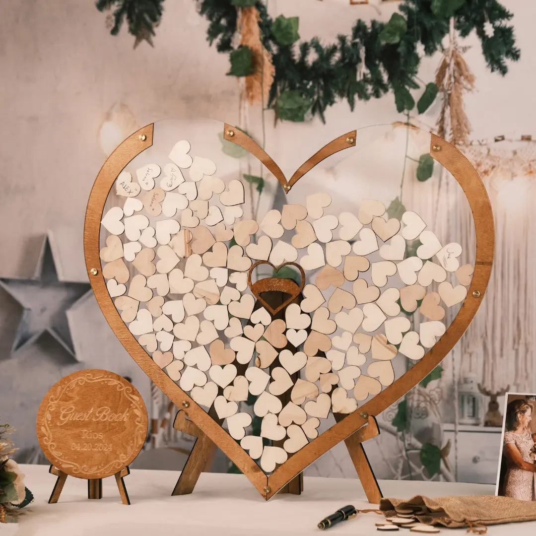 Personalized Hearts Wedding Guest Book Alternative