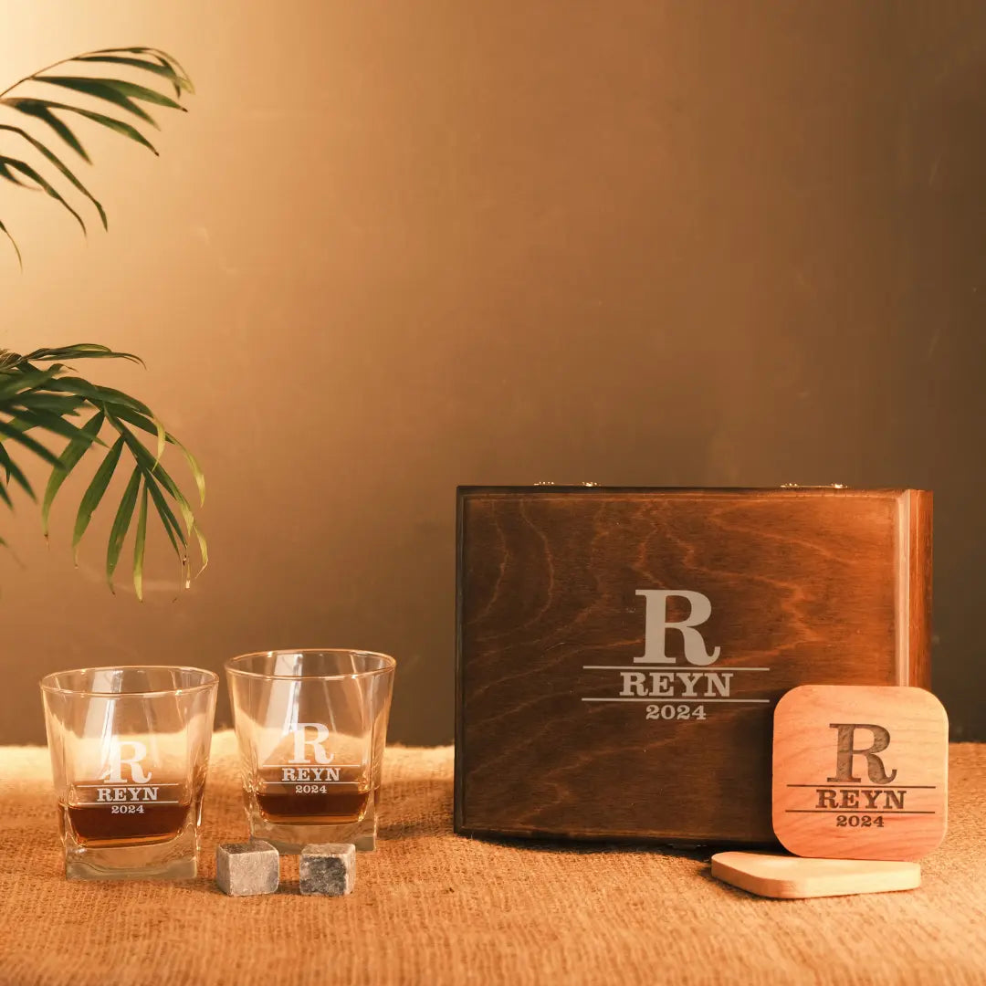 Personalized Whiskey Glasses Gift Set