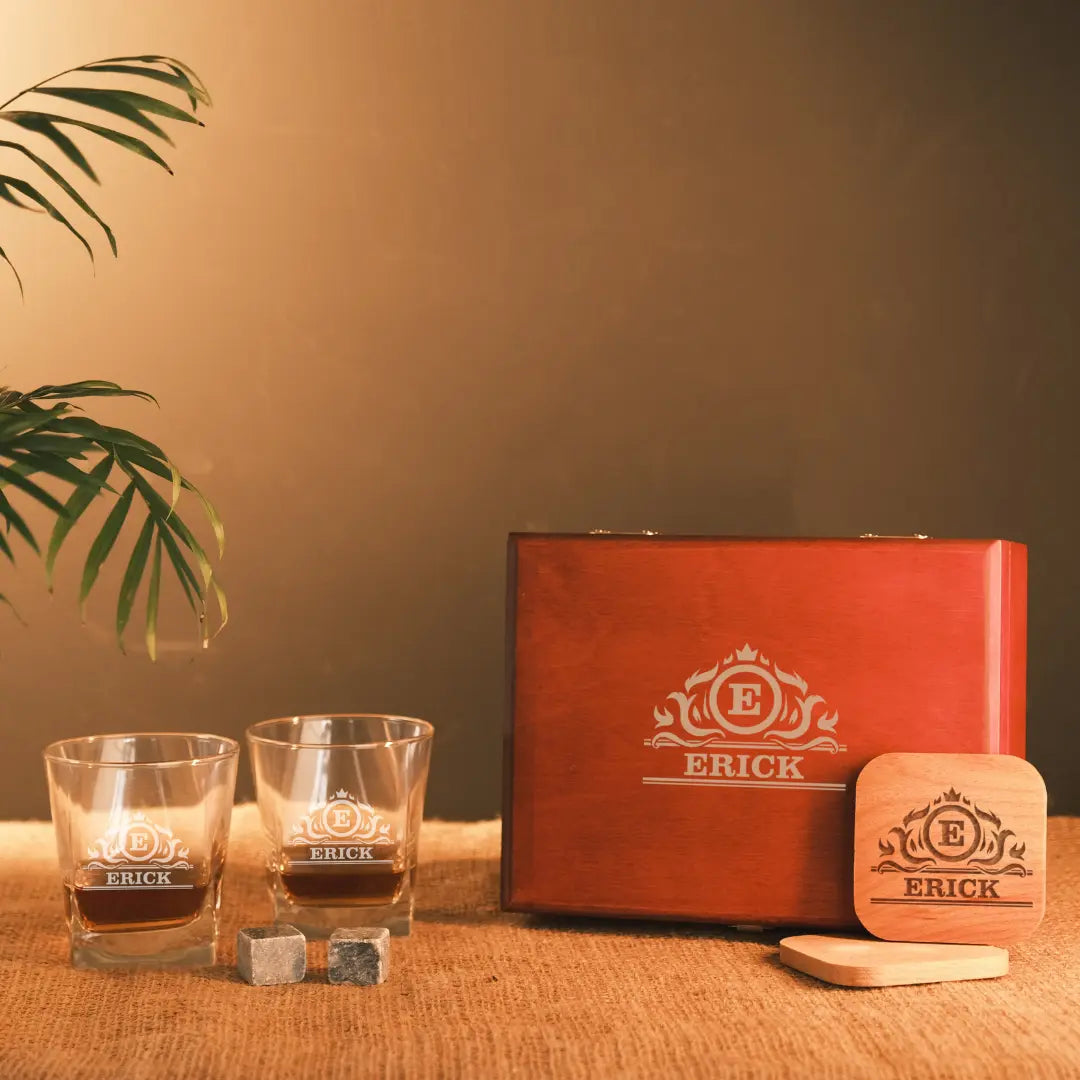 Personalized Whiskey Glasses Gift Set