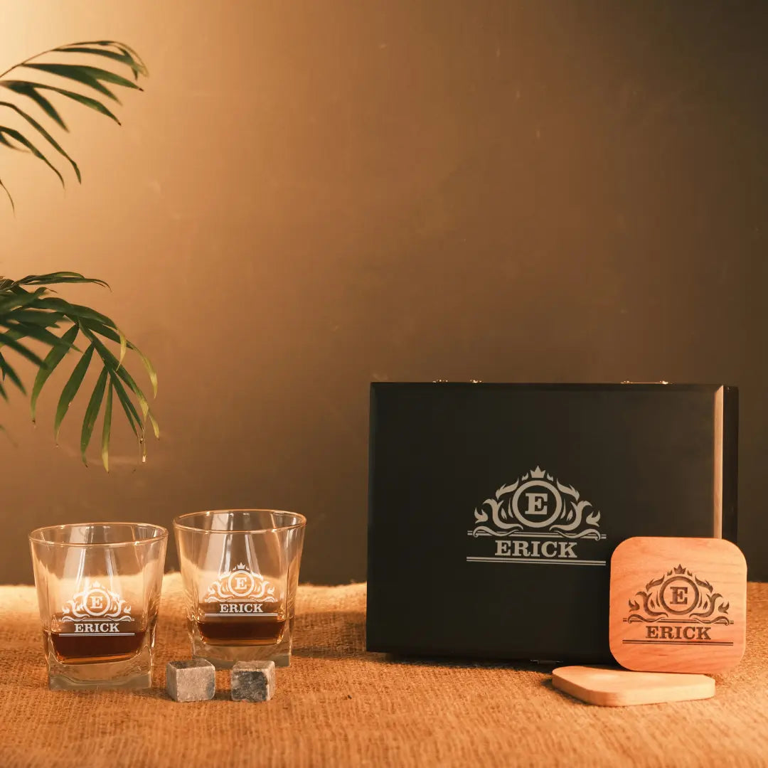 Personalized Whiskey Glasses Gift Set