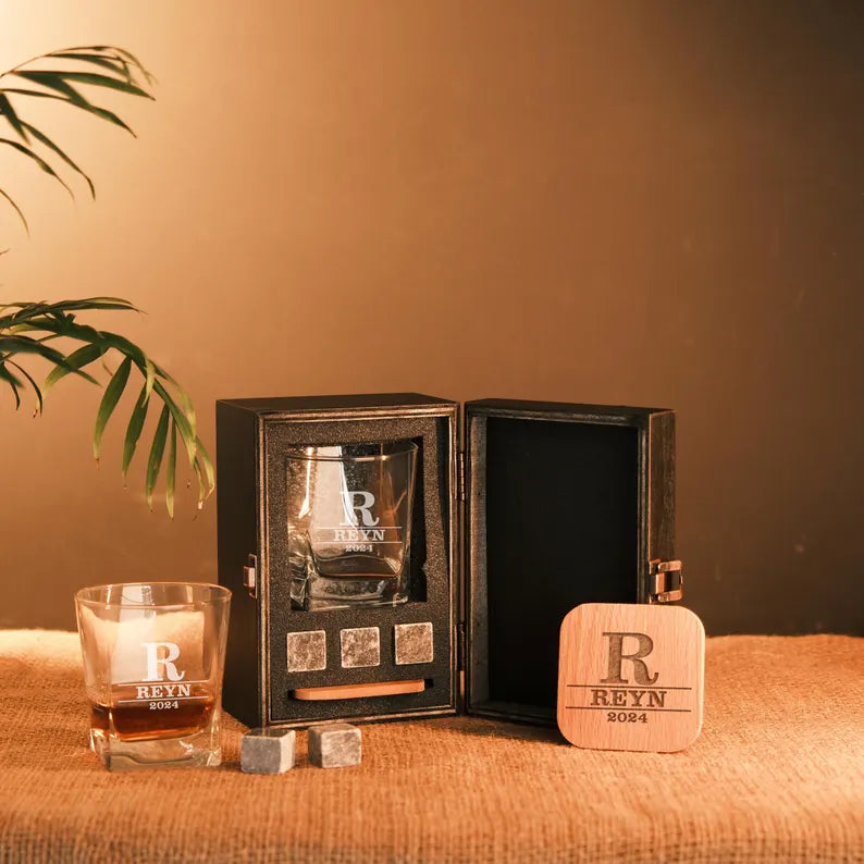 Personalized Whiskey Glasses Gift Set