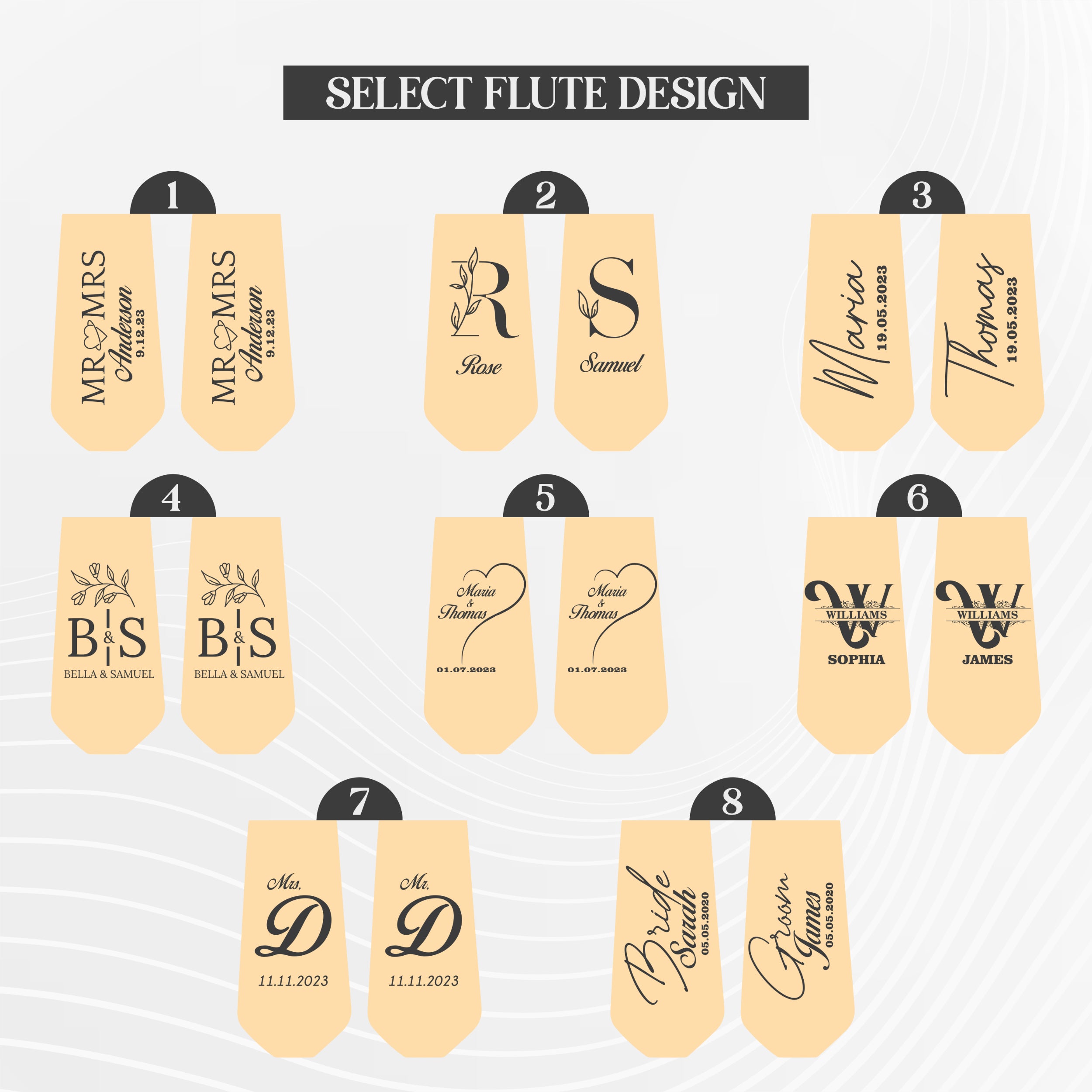 Personalized Champagne Flutes