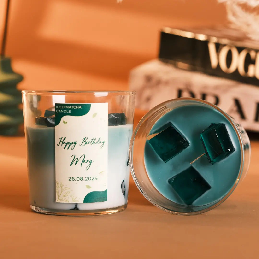 Personalized Iced Matcha Latte Candle