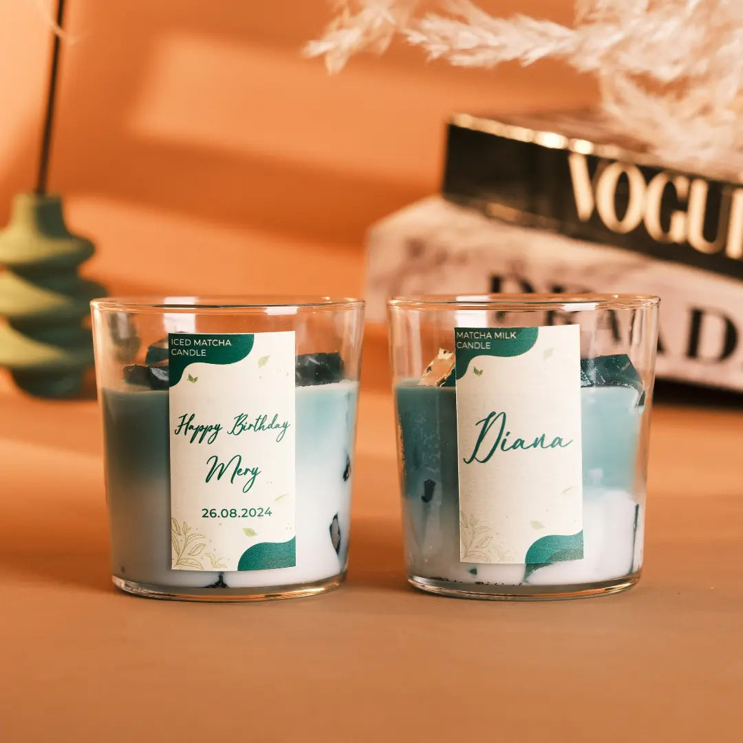 Personalized Iced Matcha Latte Candle