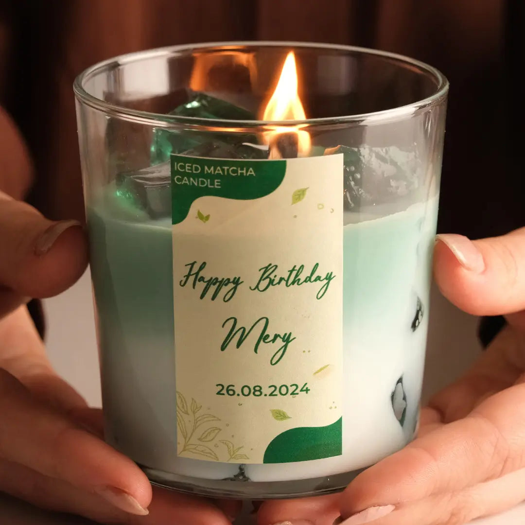 Personalized Iced Matcha Latte Candle