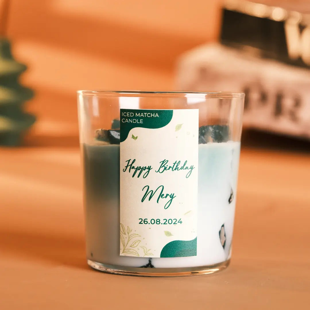 Personalized Iced Matcha Latte Candle