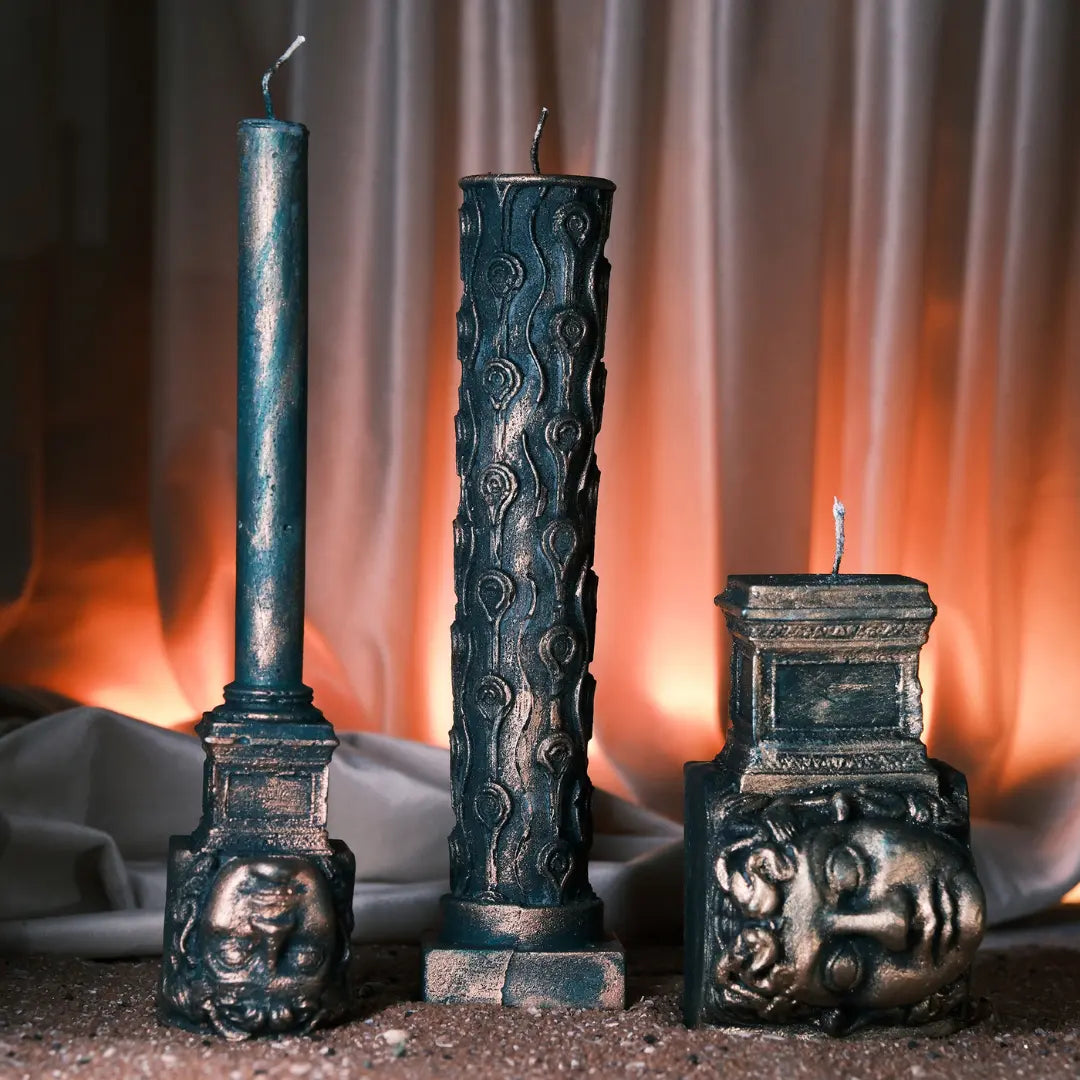 Medusa Candle Set - Handcrafted Greek Mythology Inspired Decor