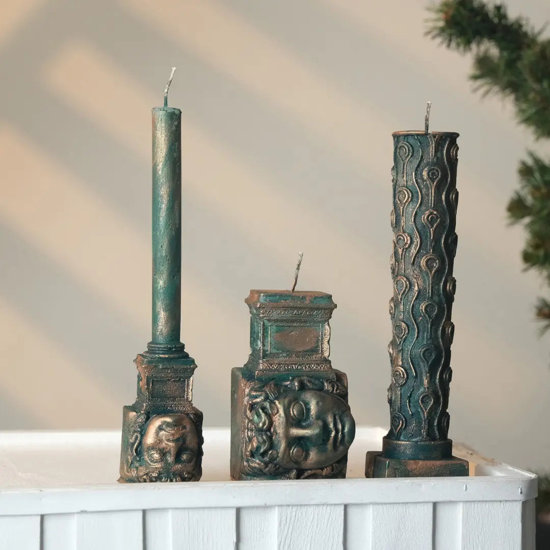 Medusa Candle Set - Handcrafted Greek Mythology Inspired Decor