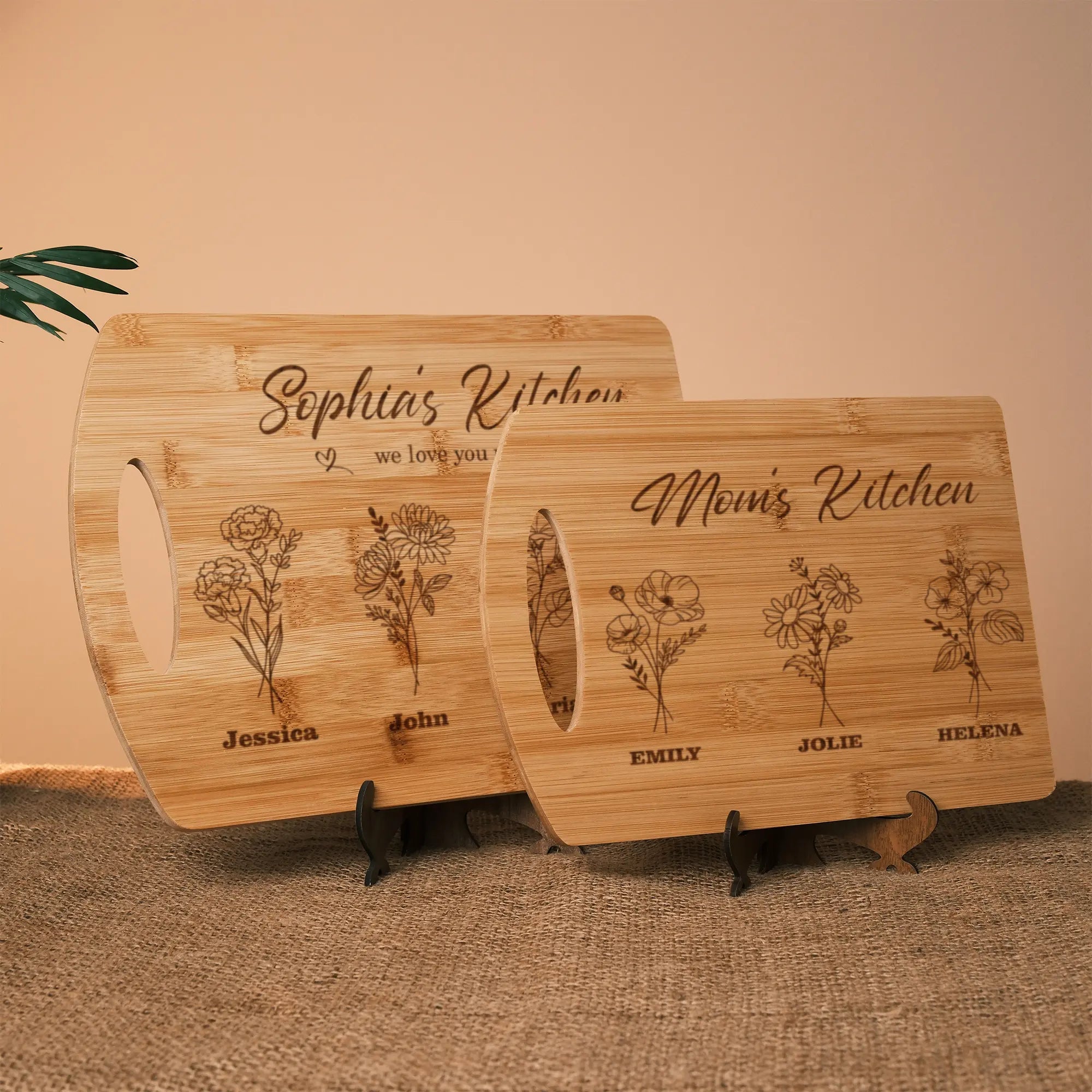 Personalized Birth Month Flower Cutting Board