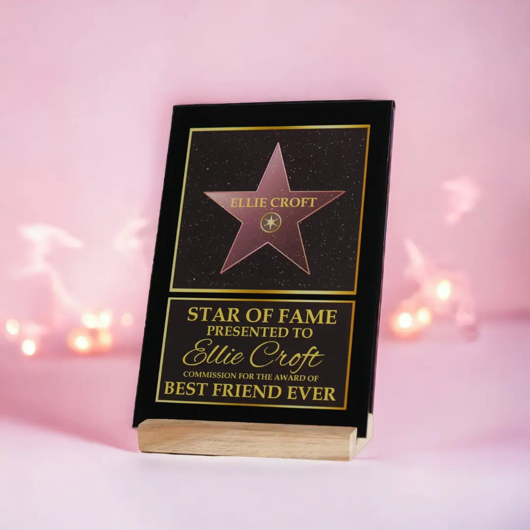 Personalized Hollywood Fame Star Plaque