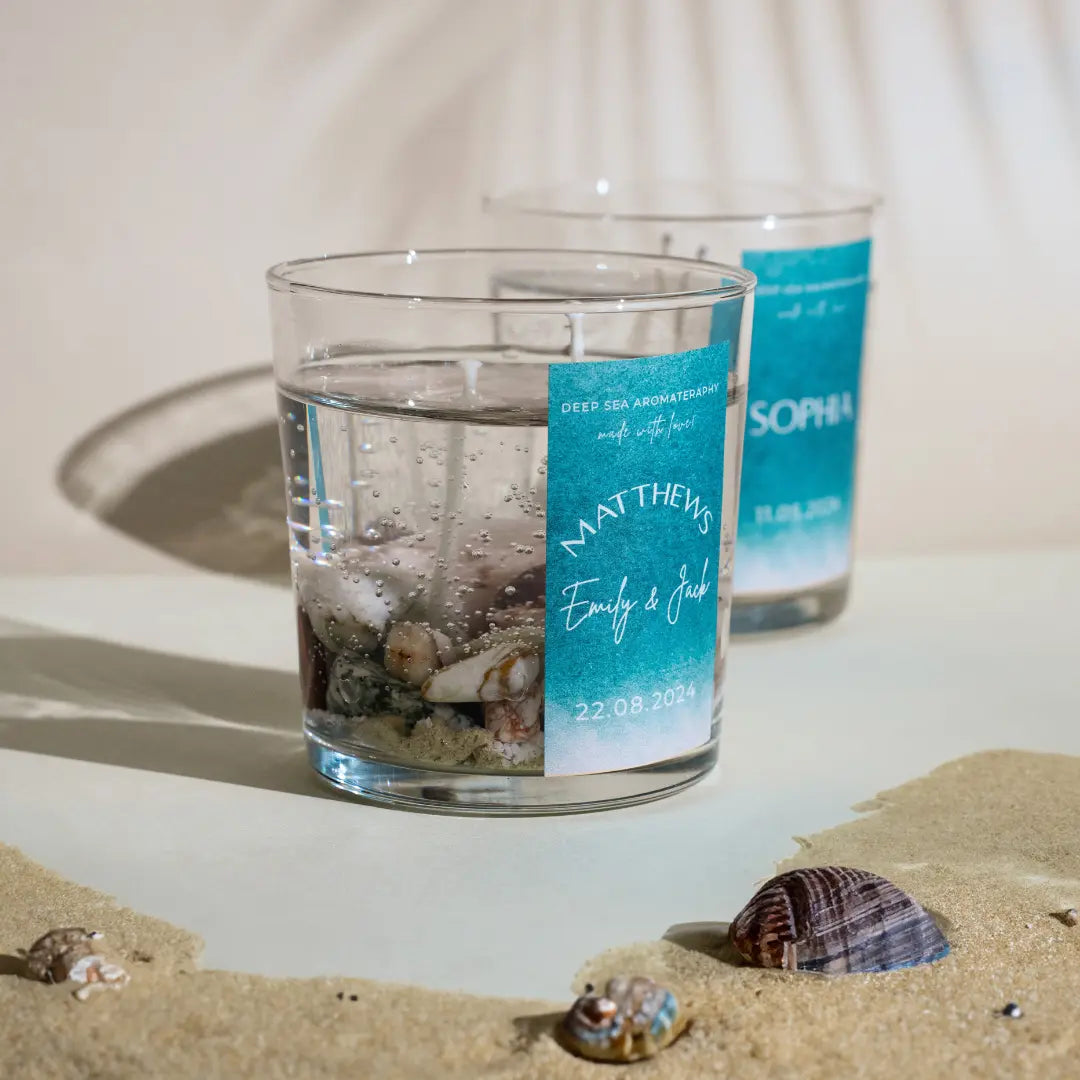 Personalized Ocean-Themed Gel Candle