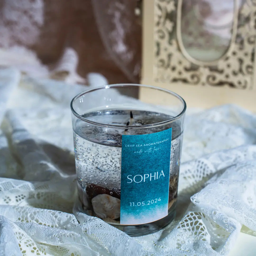 Personalized Ocean-Themed Gel Candle