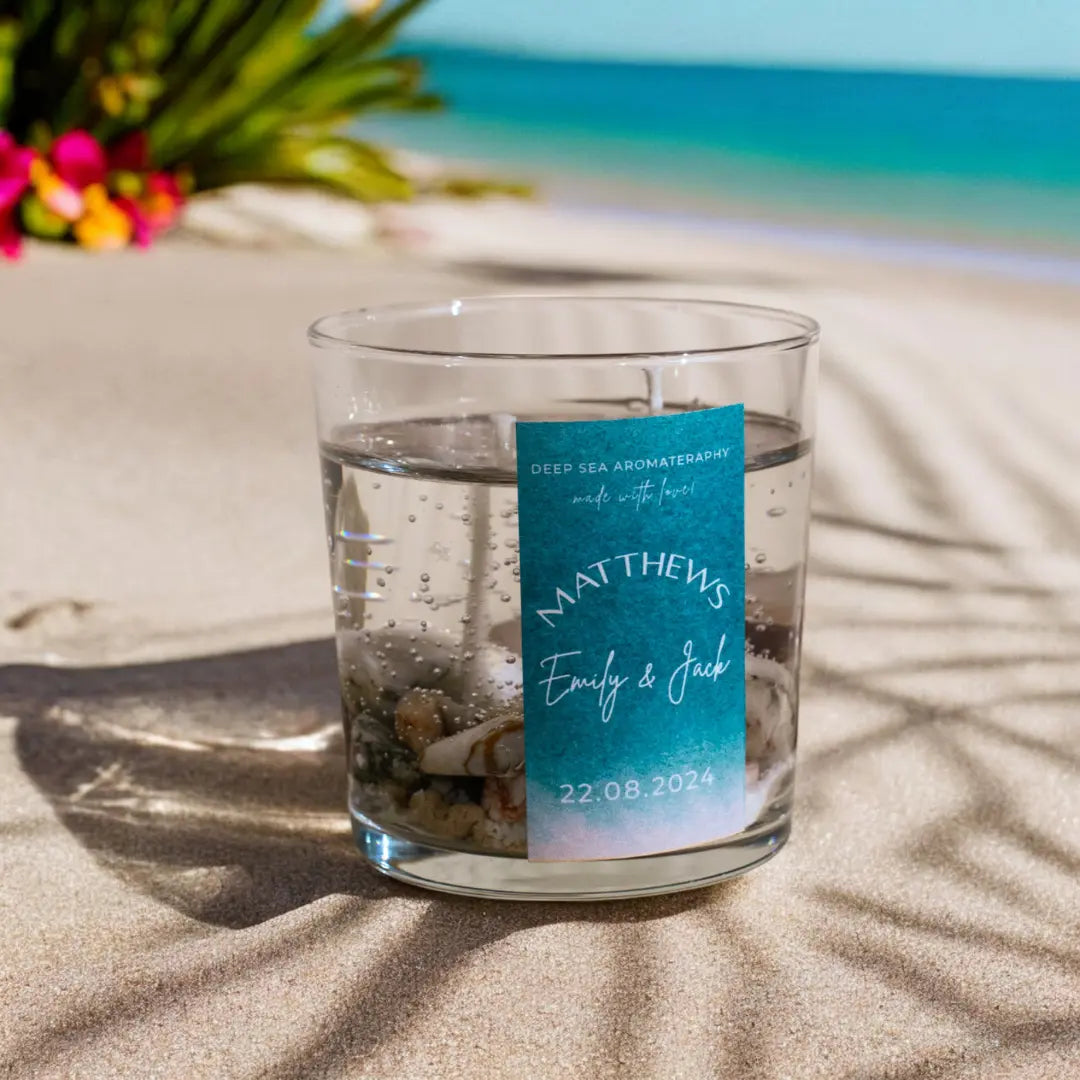 Personalized Ocean-Themed Gel Candle