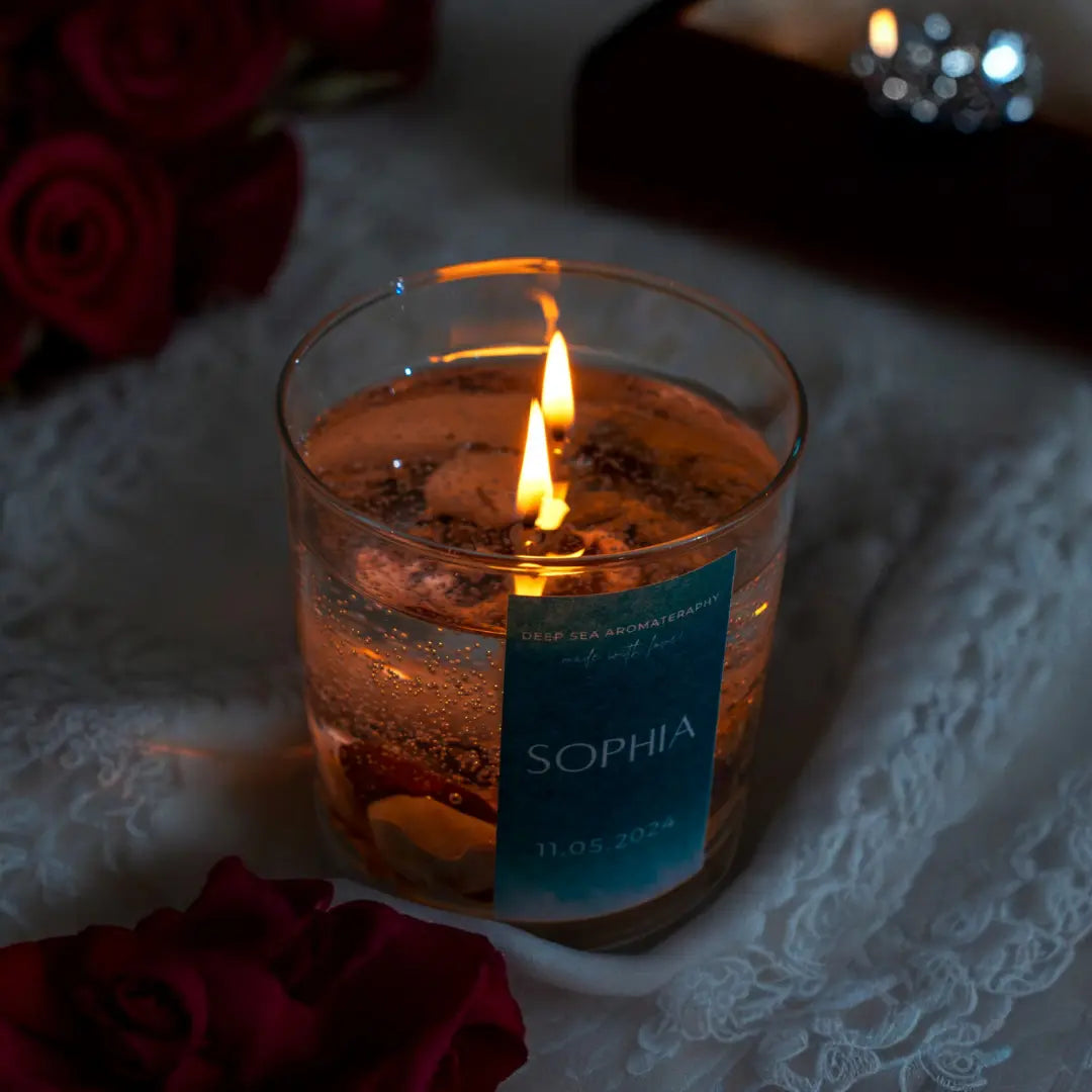 Personalized Ocean-Themed Gel Candle