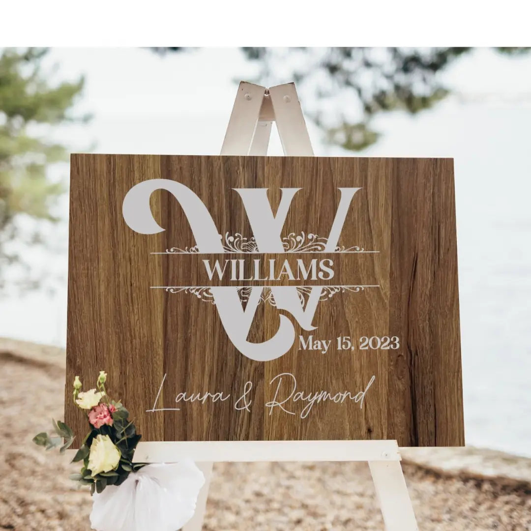 Personalized Wooden Wedding Guest Book Sign