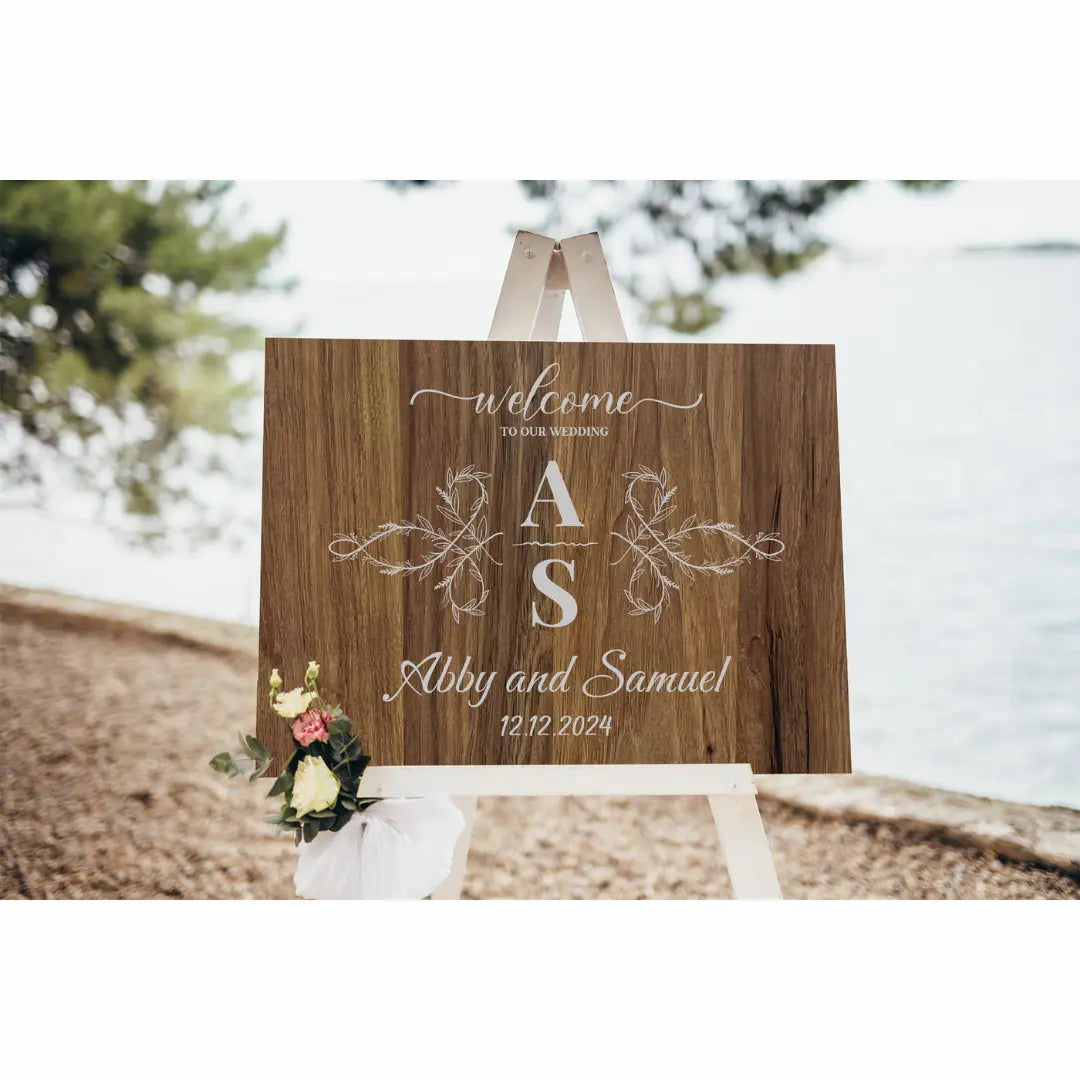 Personalized Wooden Wedding Guest Book Sign